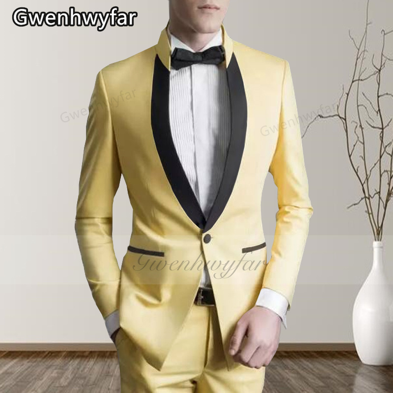 Men'S Grooming For Marriage - Gwenhwyfar jaune clair marié porter des